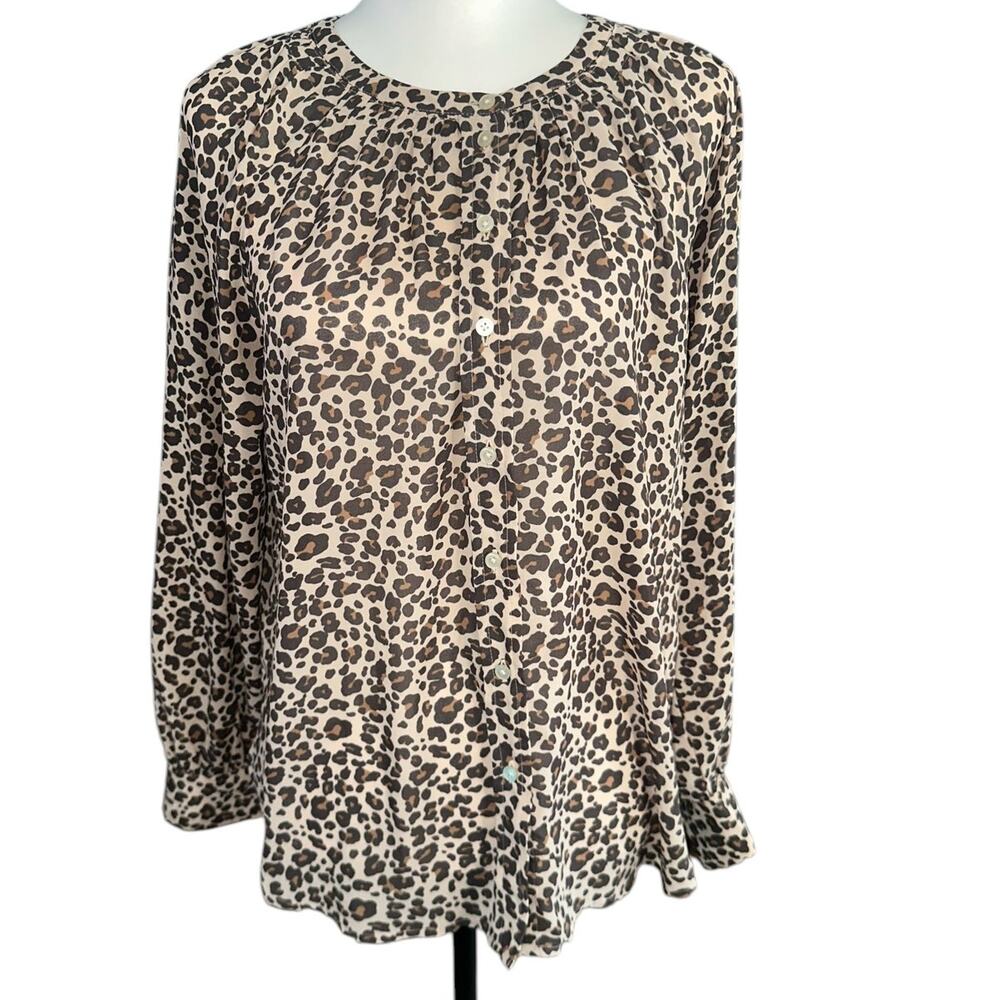 LOFT Women's Small Long Sleeve top Brown Tan
